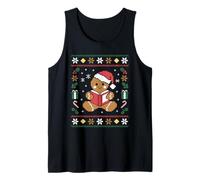 Gingerbread Reading Book Lover Ugly Christmas Sweater Xmas Tank Top