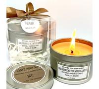Gingerbread Scented Soy Wax Candle - Handmade BFC - Gingerbread Scented 28 Hours Burn Time 4 Oz 100 Grams Soy Wax Candle Silver Brush Finish Tin. Shipping on 48 Hour Tracked Service