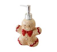 Gingerbread Soap Dispenser, Christmas Ceramic Liquid Pump Bottle for Bathroom, Kitchen, Refillable Pump Bottle for Lotion, Body Wash Bathroom