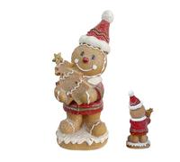 Gingerbread Statues, Small Christmas Resin Figurines, 3.74x3.15x8.27 inches, Cute Gingerbread, Man Sculptures for Desk Mantel Bookshelf Window Display Coffee Table Home Party Decoration, Holiday