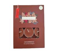 Gingerbread tealights Ginger Bread Scented tealights Burning up to Four Hours of Warm Festive Aromas - 24 tealights | Stocking Filler | Secert Santa | Xmas Eve Box for Adults | Red Gift Tag Included