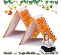 Gingerbread Tent, Christmas Gingerbread Tent, Fun Christmas Gingerbreads House Play Tent, Orange Christmass Sleepover Tents for Holiday Sleepover, Indoor Festive Decor, Easy Assembly (2PCS)