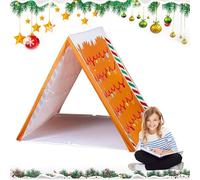 Gingerbread Tent, Christmas Gingerbread Tent, Fun Christmas Gingerbreads House Play Tent, Orange Christmass Sleepover Tents for Holiday Sleepover, Indoor Festive Decor, Easy Assembly (1PC)