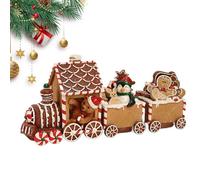 Gingerbread Train Kit - Resin Gingerbread Train Christmas Decor, Build Decorate Holiday Gingerbread Train | Fun Christmas Activity Kids And Families, Include Pre Baked Piece Icing Candy For Decorating