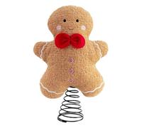 Gingerbread Tree Topper - Christmas Tree Topper Gingerbread Man - Plush Treetop Ornament Suitable for Fireplaces, Bookshelves, Winter Dining Tables, and Holiday Party Decorations 31 × 20 Cm