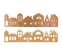 Gingerbread Village Magic Cardboard Kit - No Glue Christmas DIY House Set with Lights for Windowsill Decor, Festive Family Activity