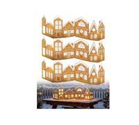 Gingerbread Village Magic,DIY Foldable Christmas Gingerbread House Cardboard Kit with LED Lights,Christmas GingerbreadVillage Light-Up Decor,Village Home Decor Gift for Home Cabinets Holiday Party