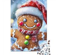 GingerbreadMan 1000 Piece Premium Cardboard ChristmasFestiveStyle Jigsaw, Educational Challenge Adults, Stress Relief, Gift & Family Game Night 52x38cm/1000pcs