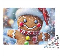 GingerbreadMan 1000 Piece Recycled Cardboard ChristmasFestiveStyle Premium Puzzle, Educational Game 12+, Decompression & Personalised Gift 70x50cm/1000pcs