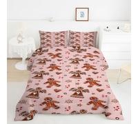 GingerbreadMan Super King Duvet Star Super King Quilt 7.5 Tog Lightweight Soft Comforter Set, All Seasons Reversible Coverless Microfiber Duvet with 2 Pillowcases Machine WashableY468