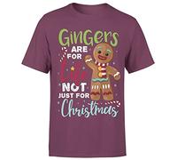 Gingers are for Life Not Just for Christmas Christmas T-Shirt Fun Xmas Tee Shirt Gift Present Unisex Adult T-Shirt #P1 4XL Maroon