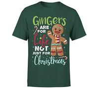 Gingers are for Life Not Just for Christmas Christmas T-Shirt Fun Xmas Tee Shirt Gift Present Unisex Adult T-Shirt #P1 ForestGreen XXL
