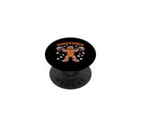 GINGERSHRED Funny Gingerbread Man Lifting Weights PopSockets Adhesive PopGrip