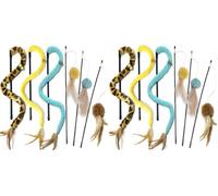 GingerUPer Cat Toy,Cat Feather Toys,Cat Teaser Wand and Rainbow Wand, Interactive Cat Toys for Indoor Cats Adult Kitten(12 Pack)