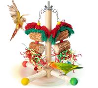 GingerUPer Parrot Toys, Budgie Toys for caged birds, Suitable for African Grey, Macaws, Cockatoos, Amazon Parrots (Green)