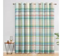 Gingham Blackout Curtains for Bedroom Living Room, Plaid Check Curtains Eyelet 54 Drop Home Decor, Patterned Window Drapes, 46x54 Inch 2 Panels A-M6