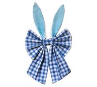 Gingham Bunny Ear Bow Hanger, Easter Spring Decor with Rabbit Ears, Seaso For Holiday Wreath Front and