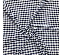 Gingham Check 1/4 Inch Polycotton Fabric (Per Metre) (Navy)