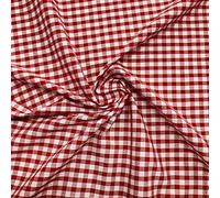 Gingham Check 1/4 Inch Polycotton Fabric (Per Metre) (Red)