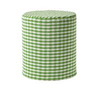 Gingham Check Cotton Cube & Round Pouffe Blue, Green, Pink