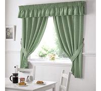Gingham Check Kitchen Pelmet - Green (136" x 10" (345cm x 25cm))