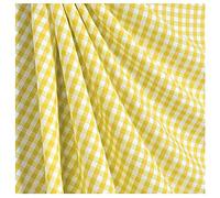 Gingham Corded Polycotton Fabric 1/4" Size Check Material for Uniforms. Sewing, Dressmaking, Arts & Crafts, Shirting & Fashion l 45" - 145cms Wide | Sold by The Metre (Marigold Yellow, 1 Metre)