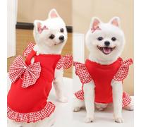 Gingham Fly-Sleeve Fleece-Lined Pet Hoodie