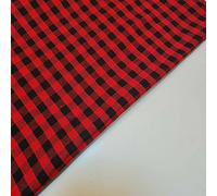 Gingham Linen Checked Linen Fabric Plaid Material 1/4" Khadi Soft Linen Checks Vichy Fabric 42" (Red, 2 Meter)