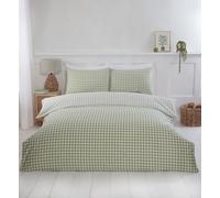Gingham Polycotton Check Polycotton Duvet Set With Pillowcase Rapport Home Green Double