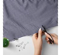 Gingham Polycotton Fabric by The Meter - 1/8 Inch Check - 114cm (45 Inch) Wide - Lightweight Dressmaking, Craft, Quilting, Sewing Material (Navy Blue) -Craft Queen LTD