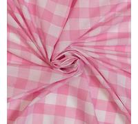 Gingham Polycotton Fabric by The Meter 1 inch Check 114cm 45 Inch Wide (Pink)