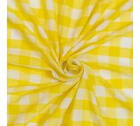 Gingham Polycotton Fabric by The Meter 1 inch Check 114cm 45 Inch Wide (Yellow)