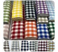 Gingham Polycotton Fabric Wide 180 cm (71") by The Meter 4 cm Check (Orange, 1 Meter)