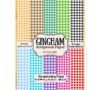 Gingham Print Scrapbooking Paper: Collection of double sided decorative red, black and white, blue, pink, yellow, brown, purple, and green gingham ... DIY crafts projects (Gingham Scrapbook Paper)