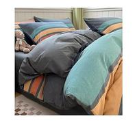 Gingham Queen Duvet Cover Set 1 Washed Cotton All Season 1 Duvet Covers With Zipper 200x230 1 Fitted Sheet 150x200 180 X200 2 Pillowcases King 4 Piece Bedding Set Luxury ( Color : C , Size : Queen )