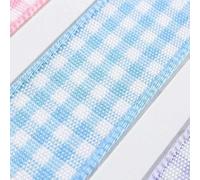 Gingham Ribbon 5mm 10mm 15mm 25mm 40mm Berisfords 15 Colours Buy 1 2 4m 059D, 3 Sky Blue, 40mm 4m