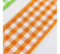 Gingham Ribbon 5mm 10mm 15mm 25mm 40mm Berisfords 15 Colours Buy 1 2 4m 059D, 42 Orange Delight, 25m 4m