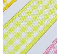 Gingham Ribbon 5mm 10mm 15mm 25mm 40mm Berisfords 15 Colours Buy 1 2 4m 059D, 5 Lemon Yellow, 5mm 2m