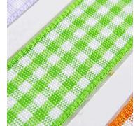 Gingham Ribbon 5mm 10mm 15mm 25mm 40mm Berisfords 15 Colours Buy 1 2 4m 059D, 664 Meadow Apple Green, 15mm 2m
