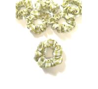 Gingham Scrunchies 6 Pieces. Small Sized, 8 cm Across. Hair Scrunchie Ponytail Holder. Suit Child/Thin Hair Or If You Like A Lass Bulky Scrunchie. (Lime Green)