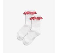 Gingham Socks 2 Pack Red Size 12.5-3.5 Standard White One size 000