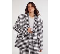 Gingham Tailored Blazer NastyGal Mono 10