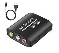 GINGIN RCA to HDMI Adapter,720/1080P AV to HDMI Adapter Support PAL/NTSC for PS1/PS2/PS3/Xbox 360/WII/N64/SNES/STB/VHS/VCR/Blue-Ray DVD Players