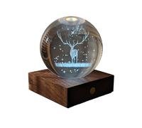 Gingko Amber 3D Laser Engraved Premium Crystal Light with