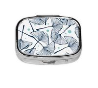 Gingko Biloba,Meta Pill Box 2 Compartment Medicine Case,Portable Organizer
