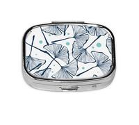 Gingko Biloba,Meta Pill Box 2 Compartment Medicine Case,Portable Organizer,Rectangle Meta Portable Organizer Pill Box 1336 Compartment Medicine Case