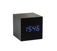 Gingko Design Alarm Clock, Wood, Black, One Size