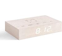 Gingko Design Alarm Clock, Wood, White Maple, Full