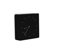 Gingko Design Analogue Click Clock - Black | Sound-Activated Digital LED Clock | Minimalist Wood Block Alarm Clock for Bedroom, Desk, or Office