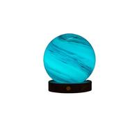 Gingko Design AstraGlass Light - Large Polar Cloud | Handcrafted LED Ambient Lamp | Rechargeable Glass Light with Wooden Base | Unique Home & Desk Decor